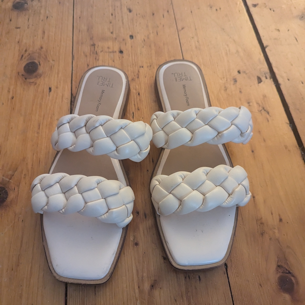 Time and Tru Women's Braided Cream Sandals